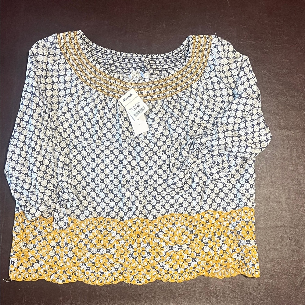 Marshalls Blue and Gold Blouse